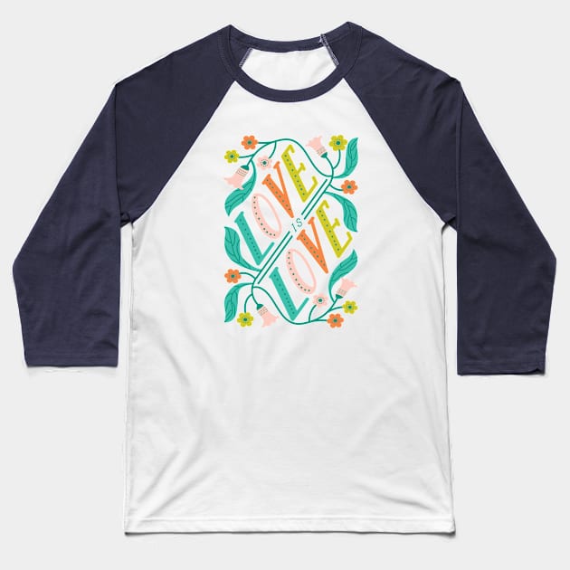 Love is Love (green) Baseball T-Shirt by Elizabeth Olwen